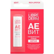 Librederm аевит гигиеническая помада жирная с витаминами А и Е, 4 гр